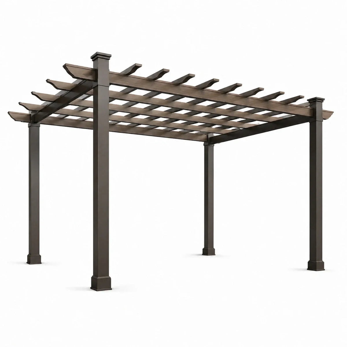 Pergola en bois et métal brun 3x4 m extérieur - 2026
