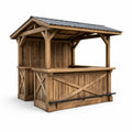 Kiosque à bar en bois avec toit en métal - 2026