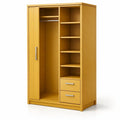 Armoire en bois jaune avec étagères et tiroirs - 2026