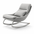 Fauteuil à bascule d’intérieur en tissu gris avec structure en métal - 2026