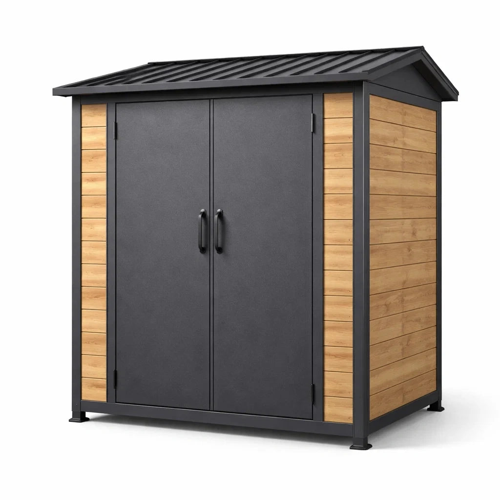 Abri de jardin en acier et bois pour rangement extérieur - 2026