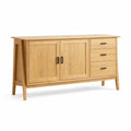 Buffet en bois de chêne avec 2 portes et 3 tiroirs 140 x 45 x 80 cm - 2026