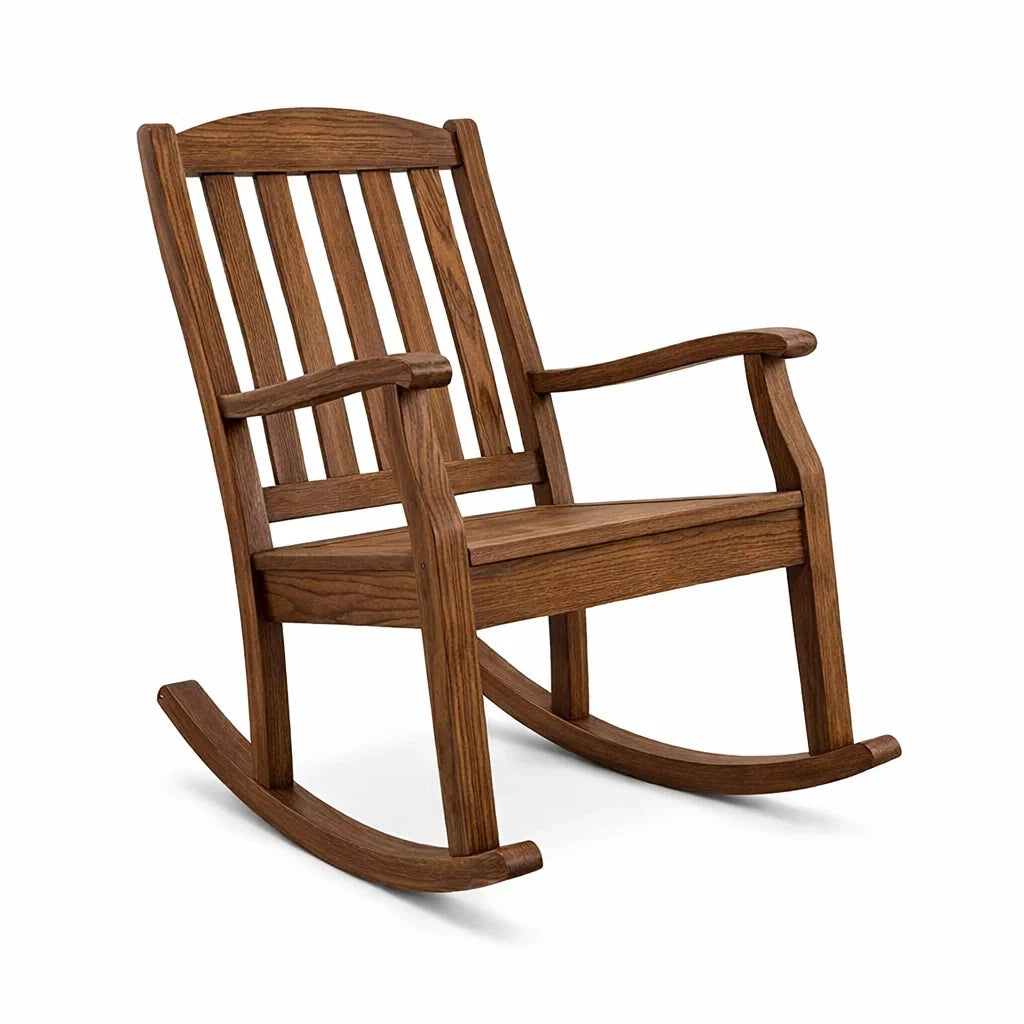 Fauteuil à bascule en bois marron - 2026