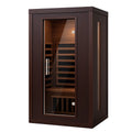 Cabine de sauna infrarouge bois brun 120x100x190 cm avec verre trempé 8 mm - 2026