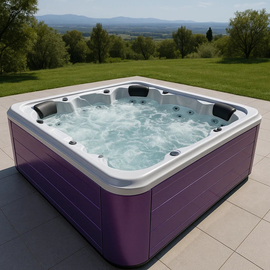 Jacuzzi Extérieur 6 Places Acrylique Violet/Blanc - 2026