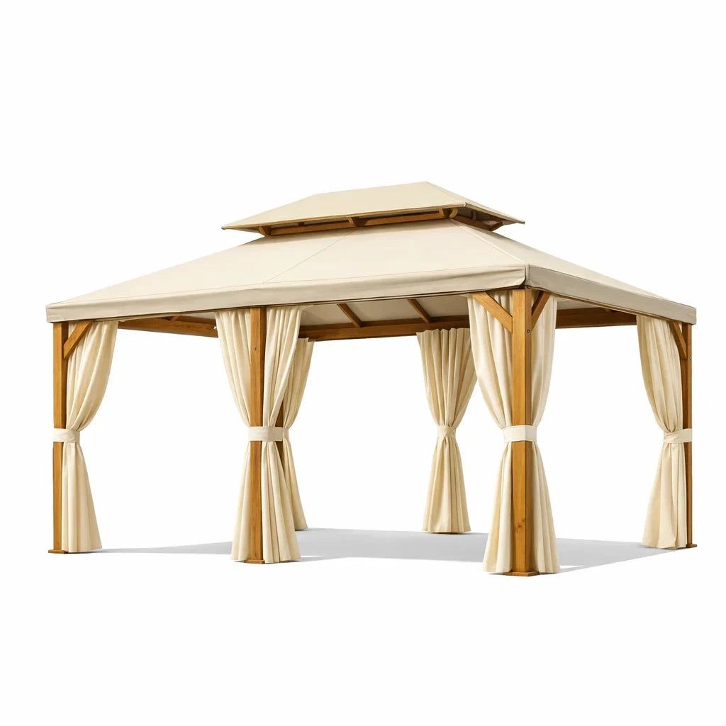 Pavillon en bois et polyester beige - 2026