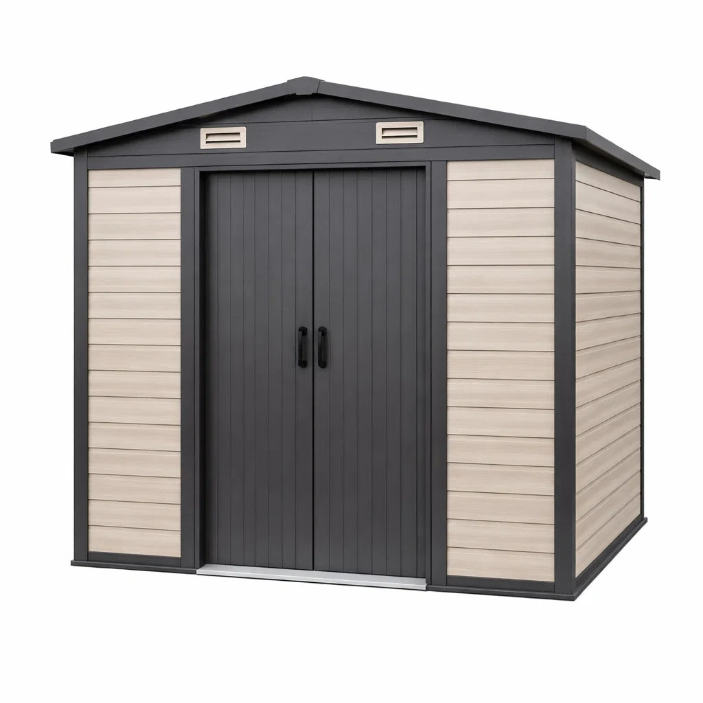 Abri de jardin en plastique avec double porte 185x152x226 cm - 2026
