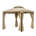 Tonnelle beige 3x3 m aluminium et polyester - 2026