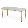 Table basse en mdf gris avec pieds métalliques dorés 120x60x45 cm - 2026