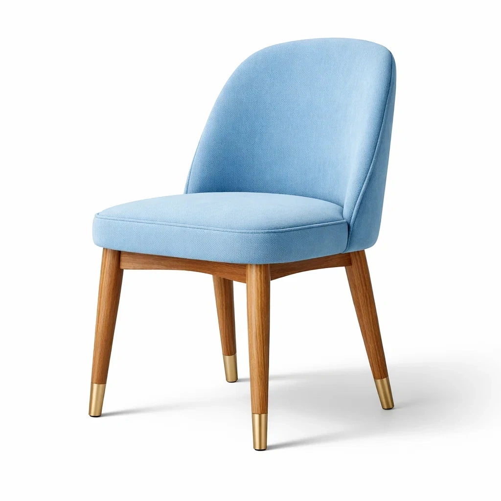 Chaises de salle à manger en bois massif et fibres de polyester bleues - 2026