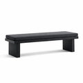 Banc en métal noir avec coussin en tissu polyester gris - 2026