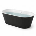 Baignoire îlot ovale 170 cm acrylique noir et blanc - 2026