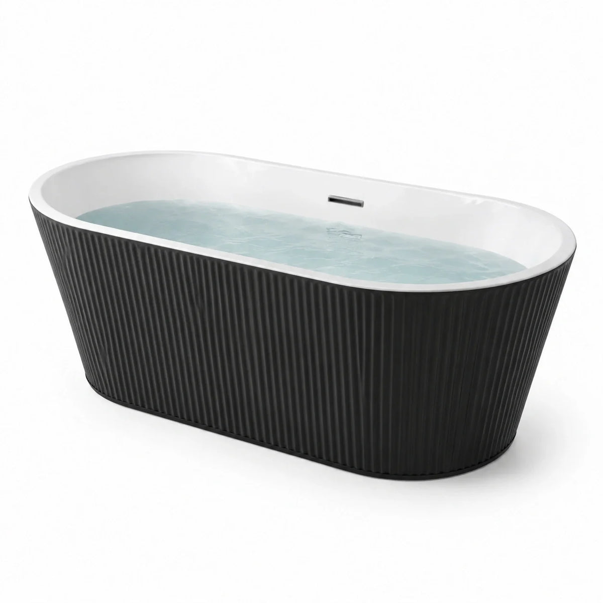Baignoire îlot ovale 170 cm acrylique noir et blanc - 2026