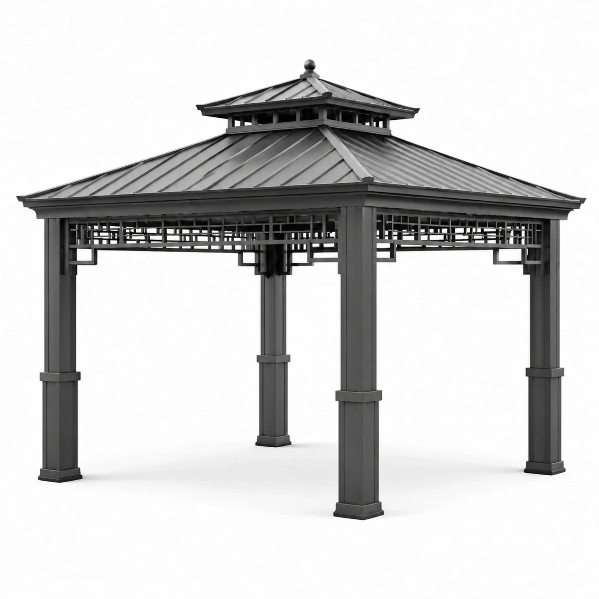 Pavillon en aluminium gris anthracite 300 x 400 x 350 cm - 2026