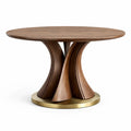 Table en bois avec base en métal doré - 2026
