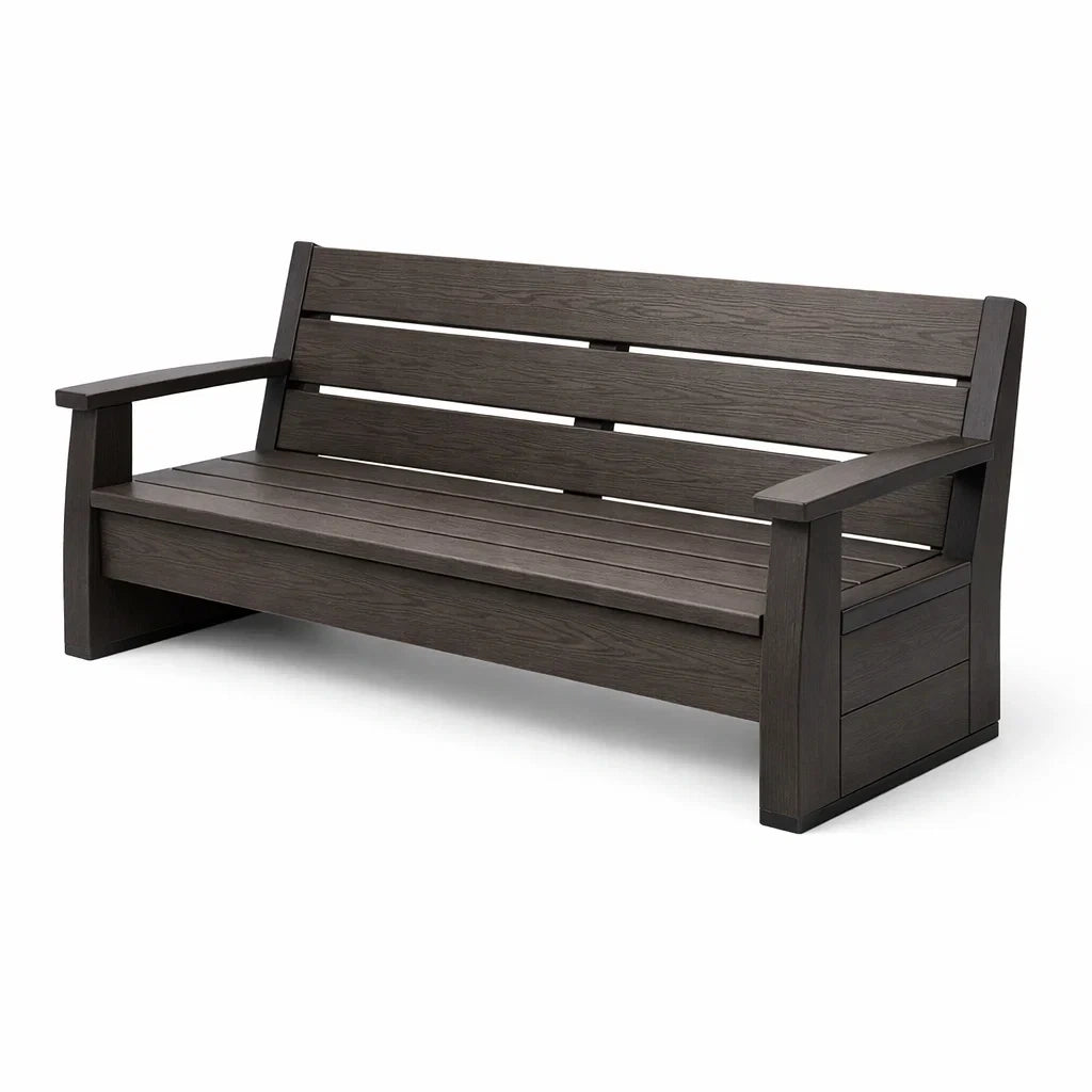 Banc de jardin en plastique anthracite - 2026