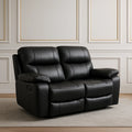 Canapé 2 places relax en similicuir noir avec dossier réglable - 2026