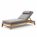 Chaise longue en teck et aluminium gris - 2026