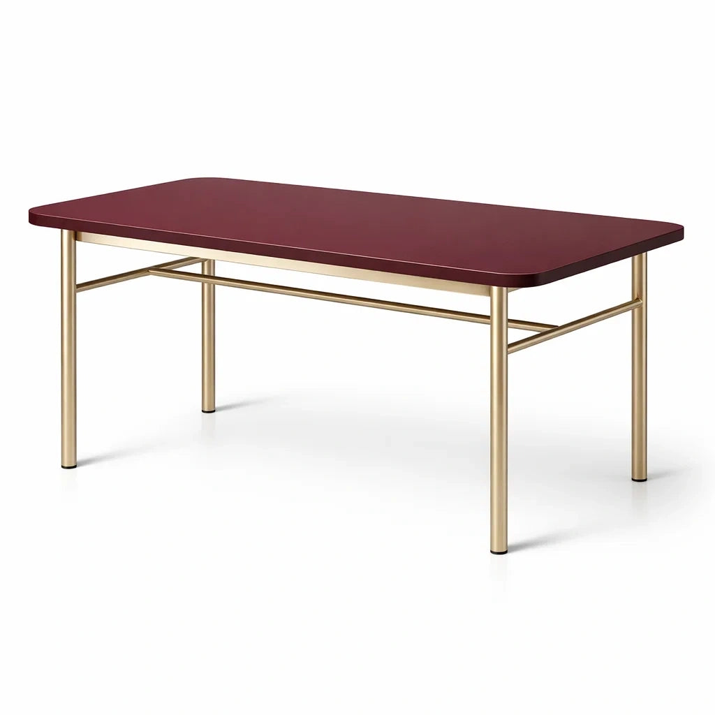 Table basse en mdf et métal bordeaux 120x60x45 cm - 2026