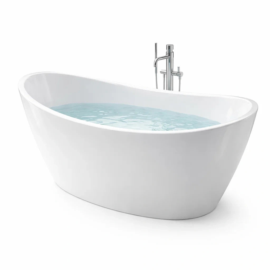 Baignoire îlot ovale en acrylique blanc 160 x 75 x 60 cm - 2026