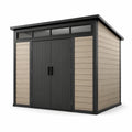 Abri de jardin en composite et métal beige/noir - 2026