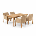 Ensemble de table et chaises d'extérieur en bois de teck et résine tressée - 2026