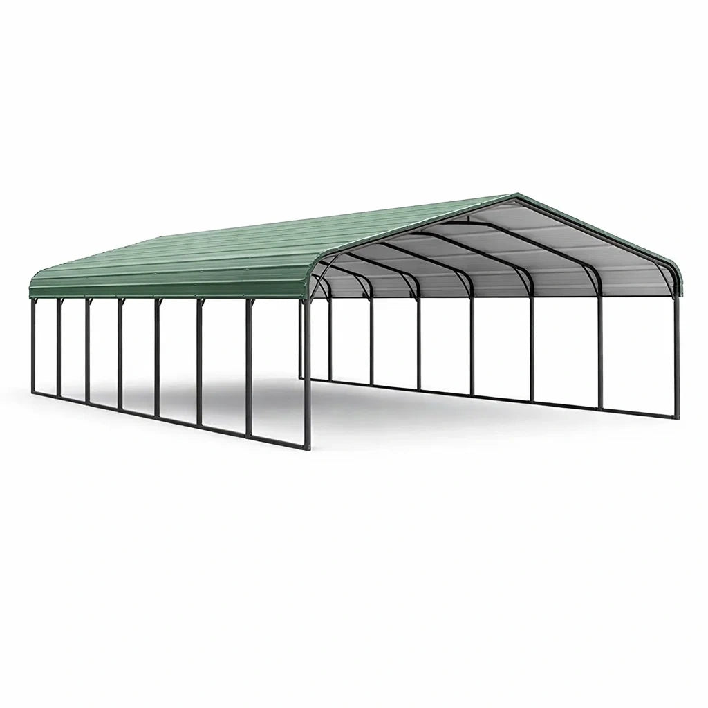 Abri voiture en métal vert 9 x 4,5 x 3 m - 2026