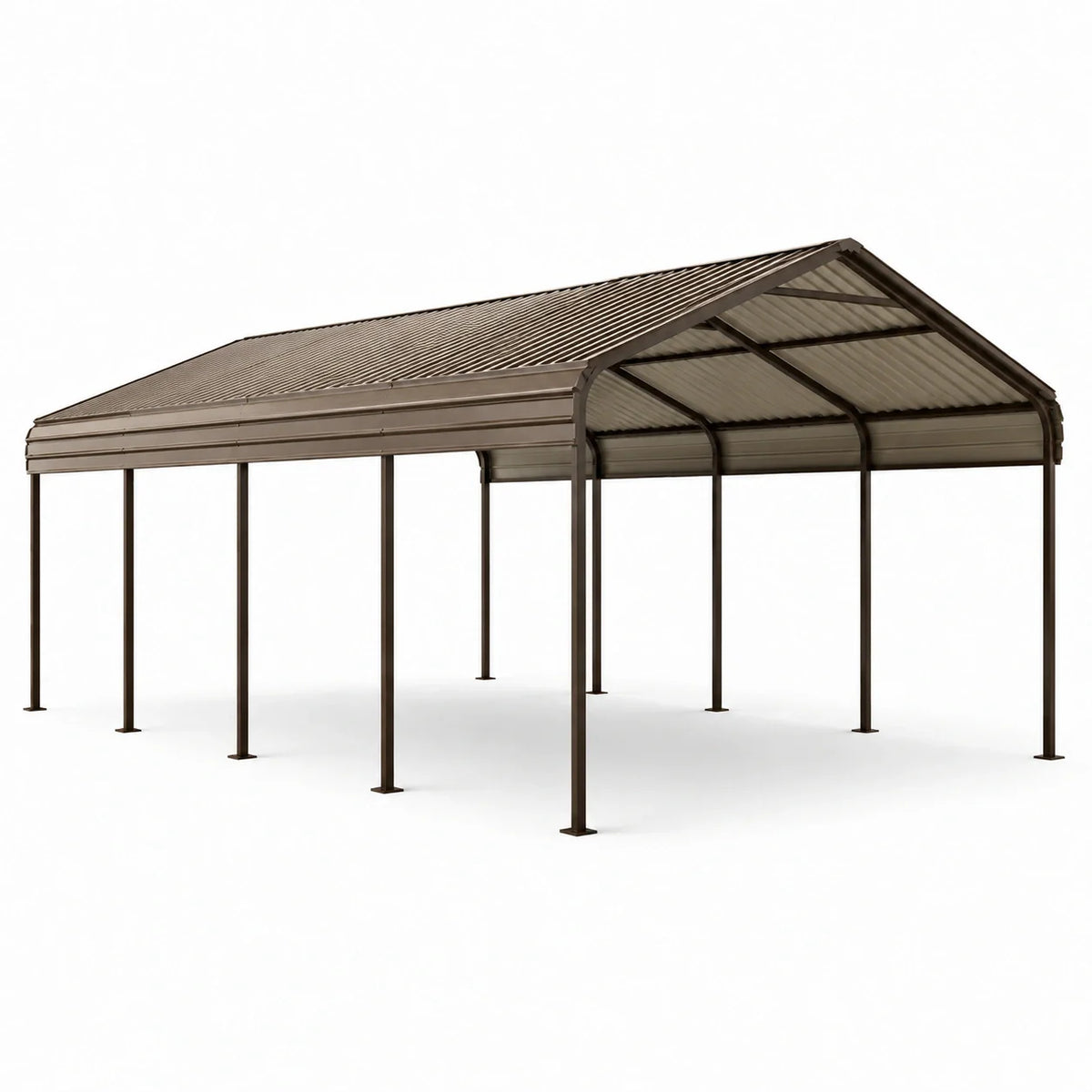 Tonnelle de voiture en métal marron 600x300x250 cm - 2026