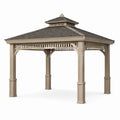 Pavillon en Bois avec Toit en Bardeaux d'Asphalte 300x300 cm Beige Extérieur - 2026