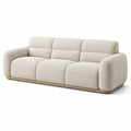 Canapé 3 places en bois et tissu beige - 2026
