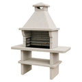 Barbecue en pierre en béton avec grille métallique beige - 2026