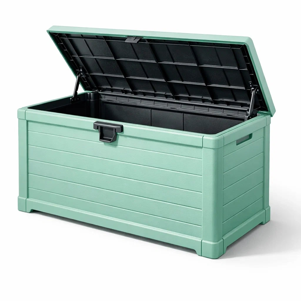 Coffre de rangement de jardin en polypropylène vert 117x45x57 cm - 2026