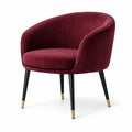 Fauteuil en velours bordeaux avec pieds en métal noir - 2026