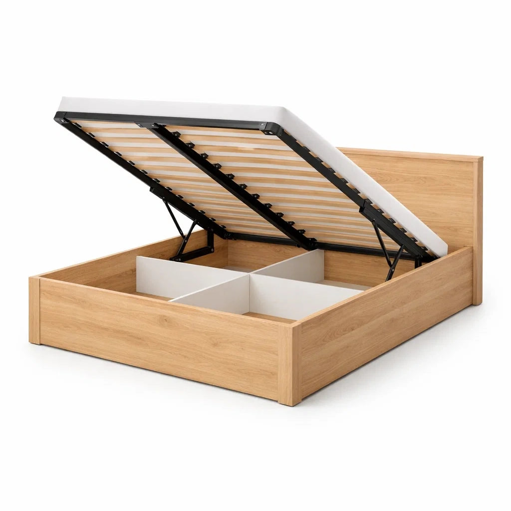 Lit avec rangement en bois 160x200 cm - 2026