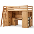 Lit mezzanine en bois avec échelle et bureau intégré - 2026