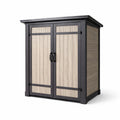 Abri de jardin en résine bois stratifié avec double porte 140 x 80 x 200 cm - 2026
