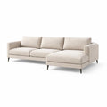 Canapé d angle en polyester beige avec pieds en métal - 2026