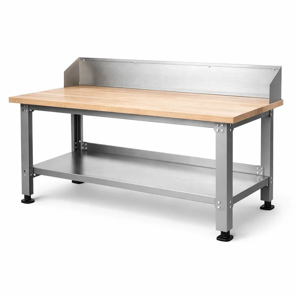 éTabli en bois et acier avec étagère 150x60x85 cm - 2026
