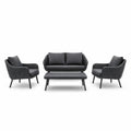 Ensemble de salon de jardin en aluminium et résine tressée gris foncé 4 pièces - 2026