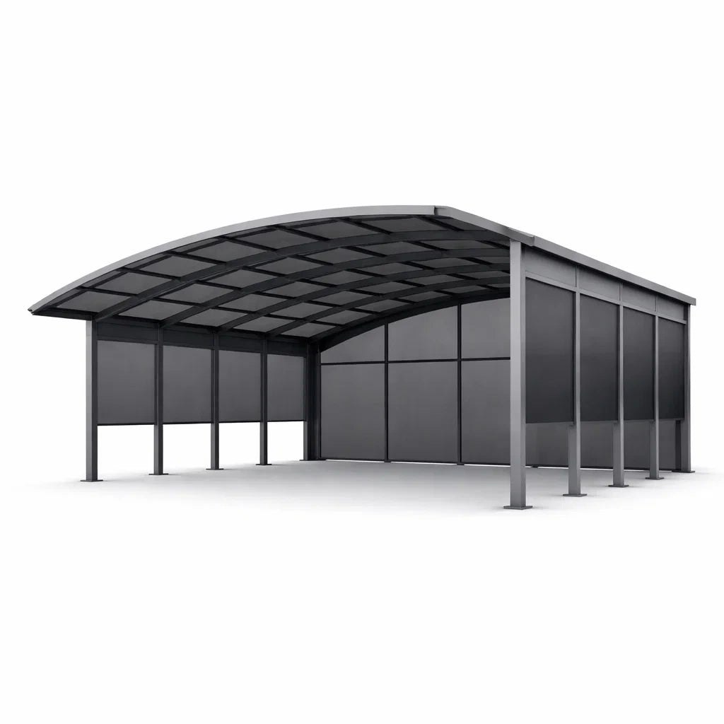 Abri pour voiture métallique gris acier et polycarbonate 1051 cm x 598 cm x 303 cm - 2026