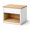 Table de chevet en aggloméré blanc et chêne - 2026