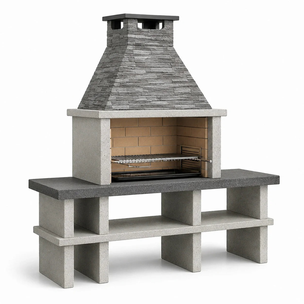 Barbecue en béton avec ardoise et inox - 2026