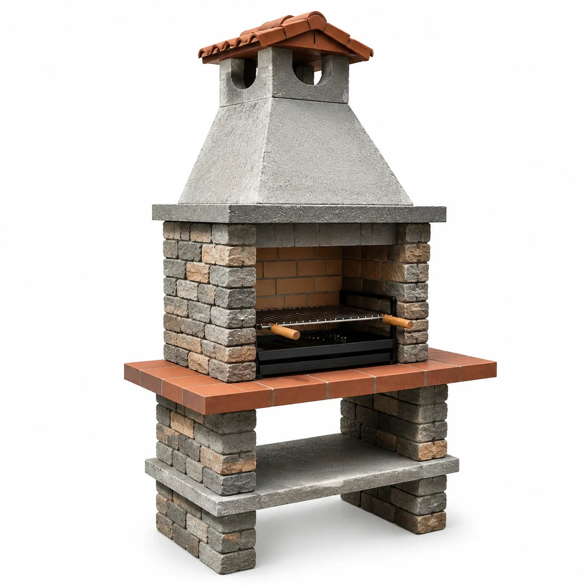 Barbecue en brique avec cheminée en béton - 2026