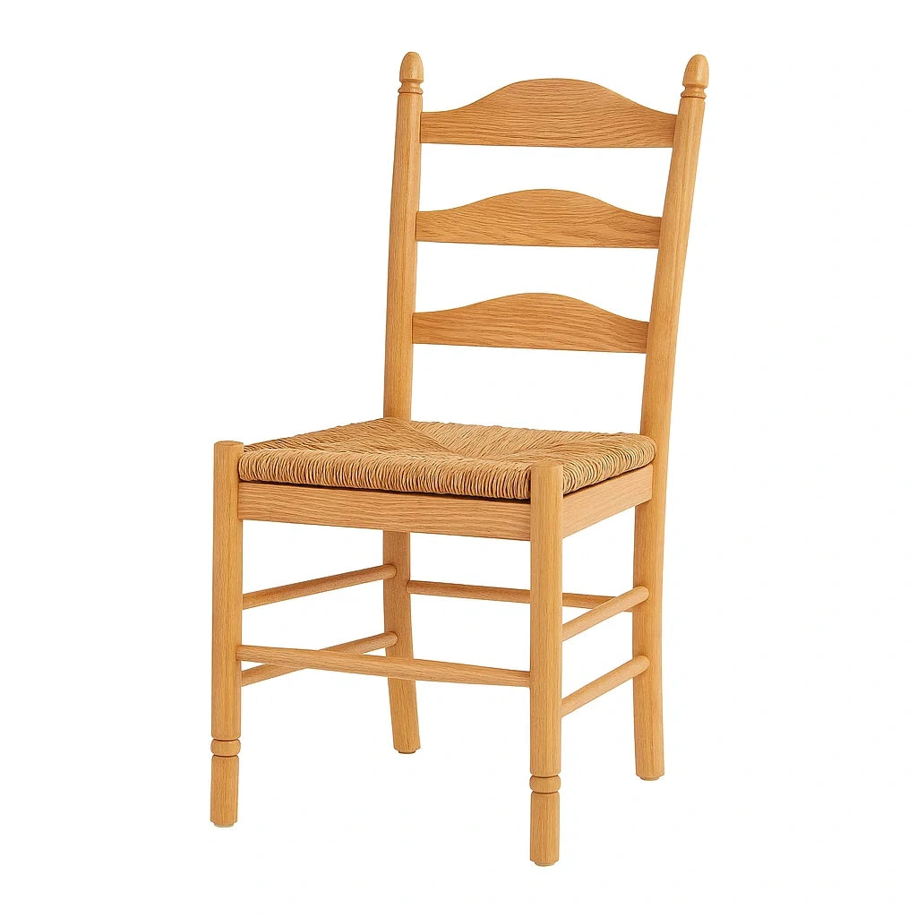 Chaise de salle à manger en bois de chêne avec assise en paille - 2026