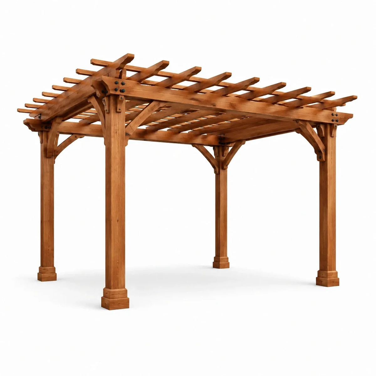 Pergola en bois de cèdre 300x400 cm couleur châtaigne - 2026