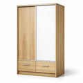 Armoire à portes coulissantes en mdf blanc avec tiroirs - 2026