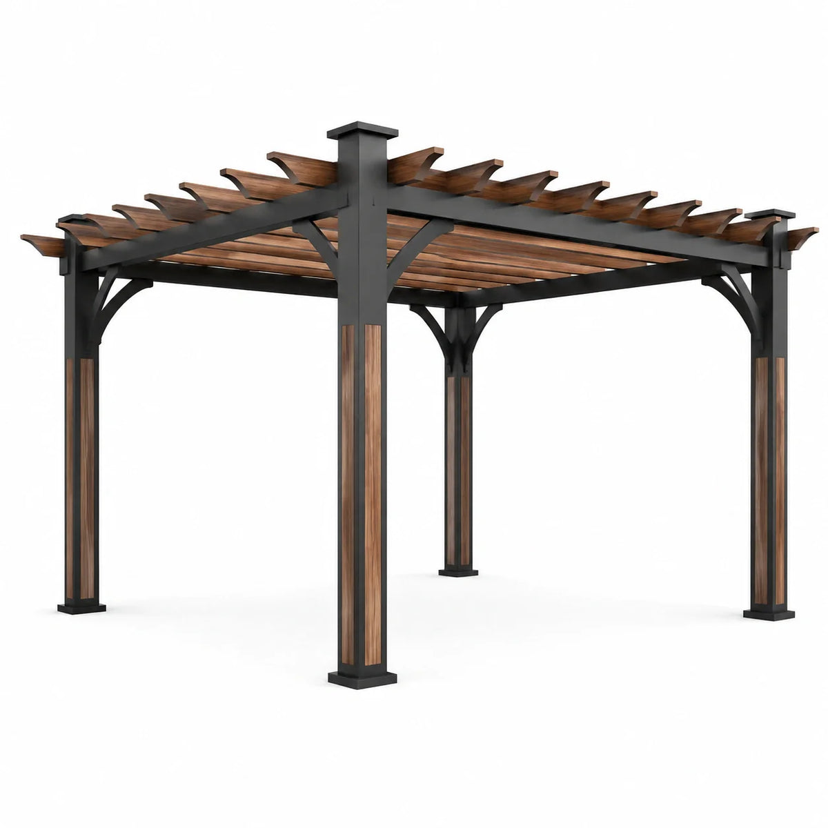 Pergola en bois d'épicéa brun 300x400x250 cm - 2026