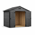 Abri de jardin en résine renforcée gris 200 x 130 x 210 cm - 2026