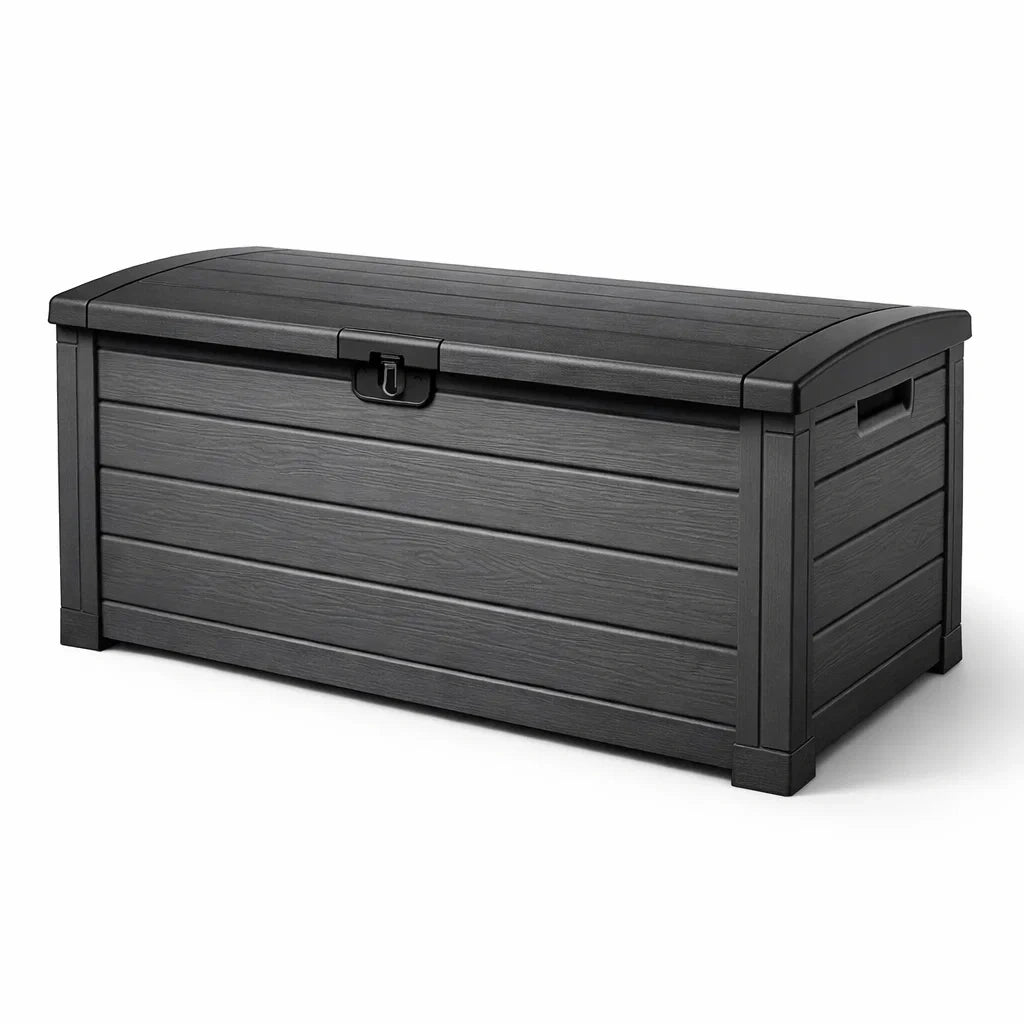Coffre de rangement de jardin en plastique noir 117x45x57 cm - 2026