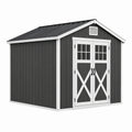Abri de jardin en acier galvanisé anthracite et blanc avec double porte - 2026